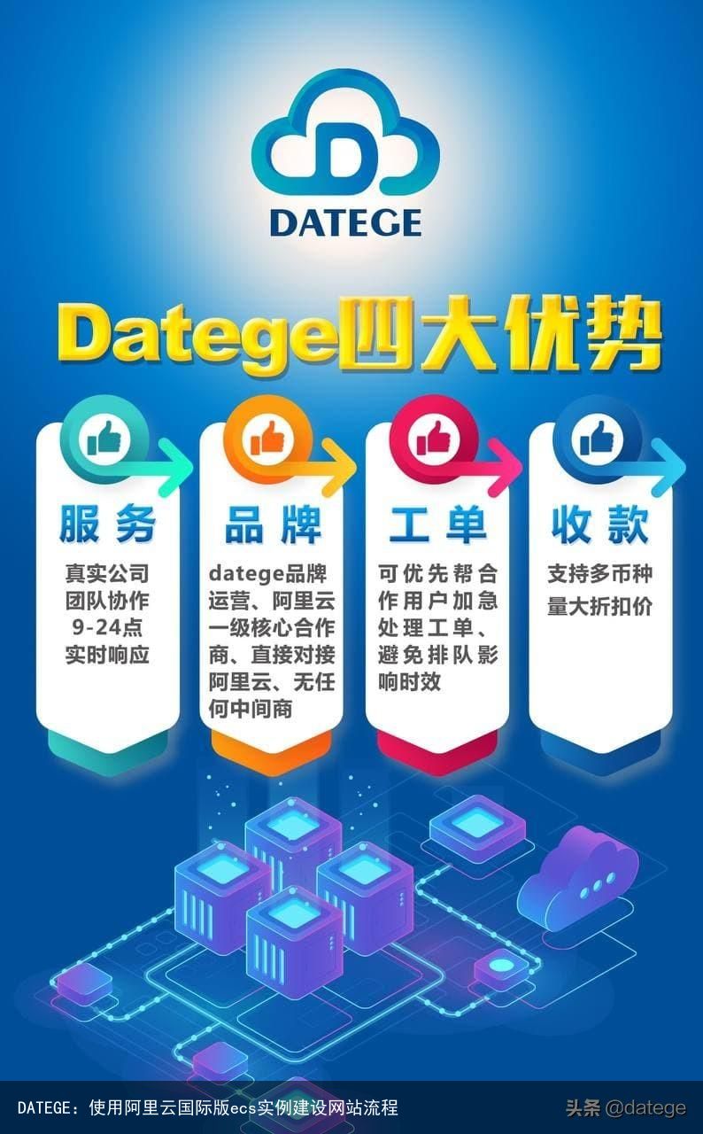 DATEGE：使用阿里云国际版ecs实例建设网站流程