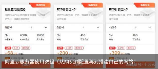 阿里云服务器使用教程（从购买到配置再到搭建自己的网站）