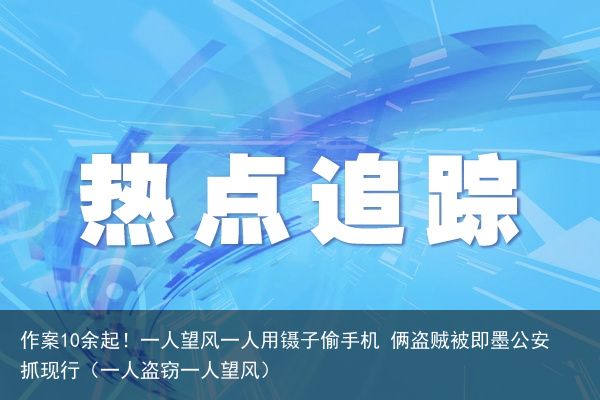 作案10余起！一人望风一人用镊子偷手机 俩盗贼被即墨公安抓现行（一人盗窃一人望风）