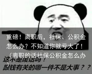 重磅！离职后，社保、公积金怎么办？不知道你就亏大了！（离职的话社保公积金怎么办）