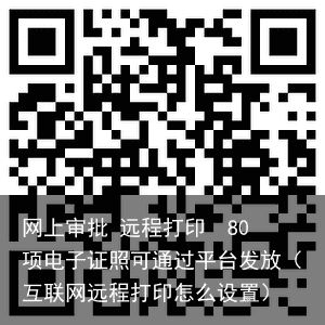 网上审批 远程打印  80项电子证照可通过平台发放（互联网远程打印怎么设置）