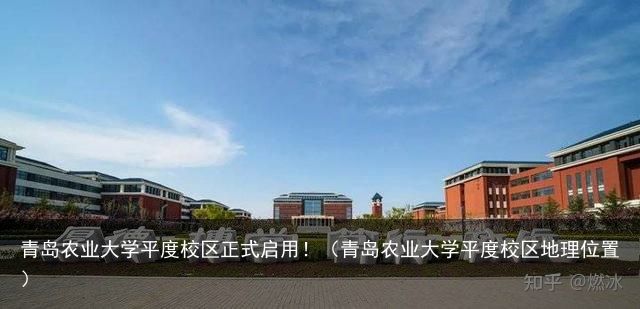 青岛农业大学平度校区正式启用！（青岛农业大学平度校区地理位置）