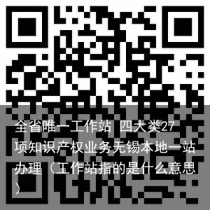 全省唯一工作站 四大类27项知识产权业务无锡本地一站办理（工作站指的是什么意思）