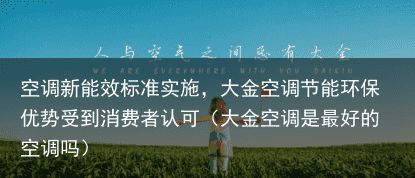 空调新能效标准实施，大金空调节能环保优势受到消费者认可（大金空调是最好的空调吗）