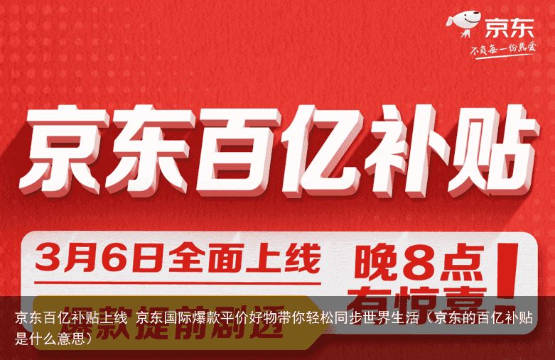 京东百亿补贴上线 京东国际爆款平价好物带你轻松同步世界生活（京东的百亿补贴是什么意思）