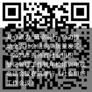 凝心聚力 砥砺前行 奋力推动全省社会组织高质量发展——2023年贵州省社会组织登记管理工作暨年检培训电视电话会议在筑举行（社会组织工作会议）