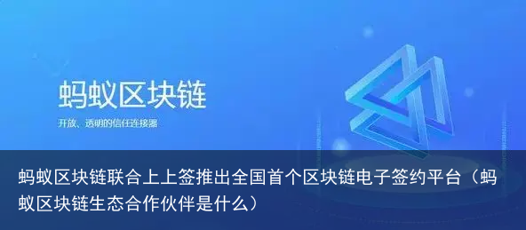 蚂蚁区块链联合上上签推出全国首个区块链电子签约平台（蚂蚁区块链生态合作伙伴是什么）