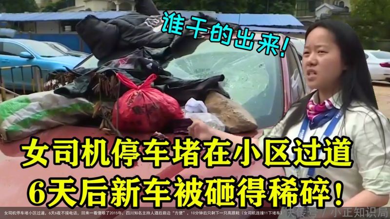 女司机停车堵小区过道，6天6夜不接电话，回来一看傻眼了2015年，四川知名主持人