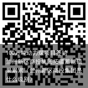 100万吨动力煤项目签约 兰州新区商投集团拓疆蓄能硕果累累（兰州新区商投集团是什么级别）