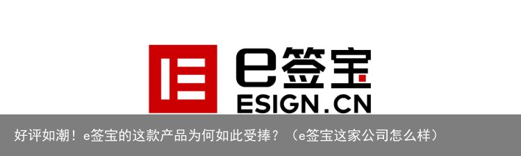 好评如潮！e签宝的这款产品为何如此受捧？（e签宝这家公司怎么样）