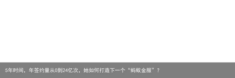 5年时间，年签约量从0到24亿次，她如何打造下一个“蚂蚁金服”？