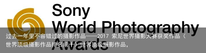 过去一年里不容错过的摄影作品——2017 索尼世界摄影大赛获奖作品（世界顶级摄影作品排名前十）世界顶级摄影作品，