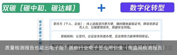 质量检测报告也能出电子版？质检行业电子签应用价值（质监局检测报告）