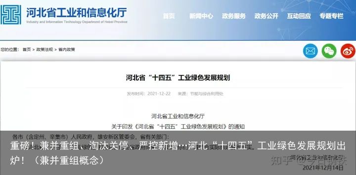 重磅！兼并重组、淘汰关停、严控新增…河北“十四五”工业绿色发展规划出炉！（兼并重组概念）