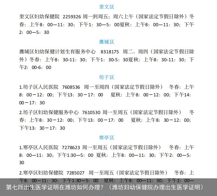 第七版出生医学证明在潍坊如何办理？（潍坊妇幼保健院办理出生医学证明）