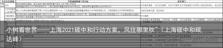 小树看世界——上海2021碳中和行动方案，风往哪里吹~（上海碳中和碳达峰）