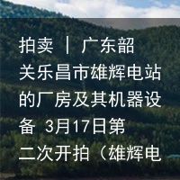 拍卖 | 广东韶关乐昌市雄辉电站的厂房及其机器设备 3月17日第二次开拍（雄辉电缆有限公司招聘）