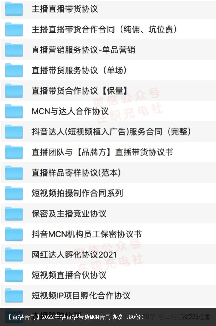 【直播合同】2022主播直播带货MCN合同协议（80份）