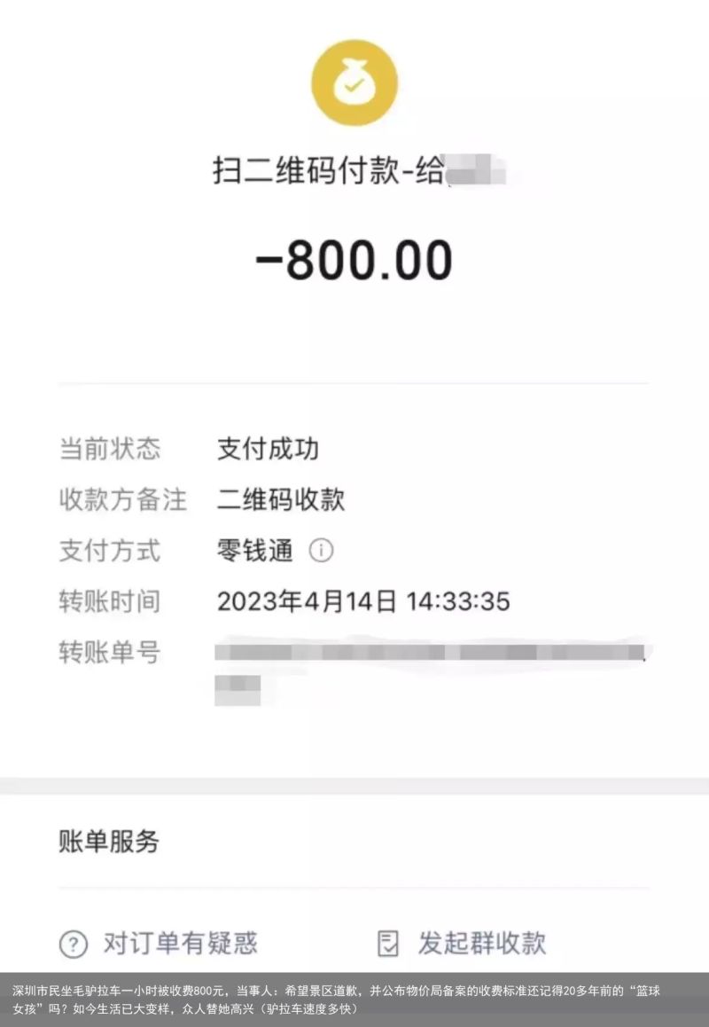 深圳市民坐毛驴拉车一小时被收费800元，当事人：希望景区道歉，并公布物价局备案的收费标准还记得20多年前的“篮球女孩”吗？如今生活已大变样，众人替她高兴（驴拉车速度多快）