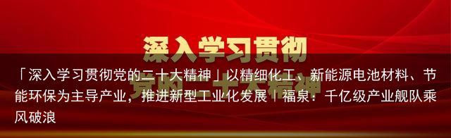 「深入学习贯彻党的二十大精神」以精细化工、新能源电池材料、节能环保为主导产业，推