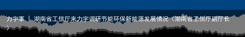 力宇事 | 湖南省工信厅来力宇调研节能环保新能源发展情况（湖南省工信厅副厅长）