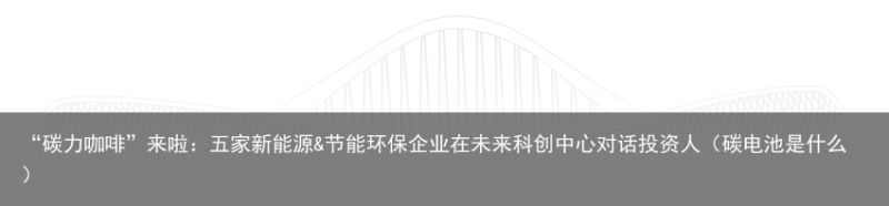 “碳力咖啡”来啦：五家新能源&节能环保企业在未来科创中心对话投资人（碳电池是什么）