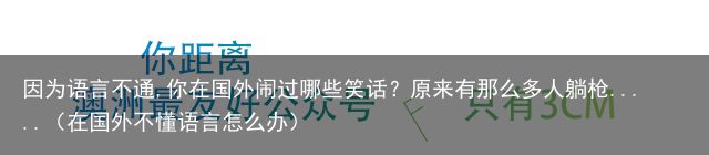 因为语言不通,你在国外闹过哪些笑话？原来有那么多人躺枪.....（在国外不懂语言