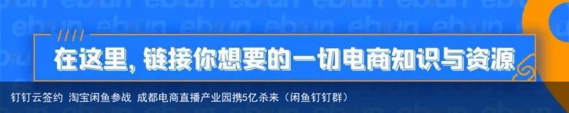 钉钉云签约 淘宝闲鱼参战 成都电商直播产业园携5亿杀来（闲鱼钉钉群）