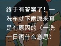 终于有答案了！一洗车就下雨原来真是有原因的（一洗一日语什么意思）