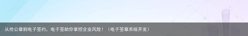 从抢公章到电子签约，电子签助你掌控企业风险！（电子签章系统开发）