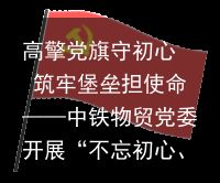 高擎党旗守初心  筑牢堡垒担使命——中铁物贸党委开展“不忘初心、牢记使命”主题教
