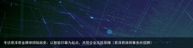 专访君泽君金牌律师陆丽吏：以智能印章为起点，共筑企业风险屏障（君泽君律师事务所招聘）