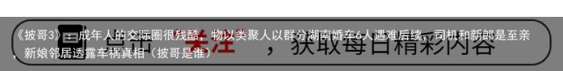 《披哥3》：成年人的交际圈很残酷，物以类聚人以群分湖南婚车6人遇难后续，司机和新