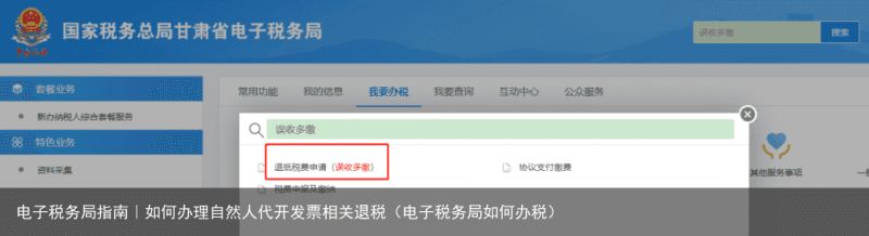 电子税务局指南｜如何办理自然人代开发票相关退税（电子税务局如何办税）