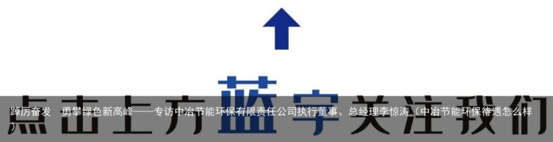 踔厉奋发  勇攀绿色新高峰——专访中冶节能环保有限责任公司执行董事、总经理李惊涛（中冶节能环保待遇怎么样）