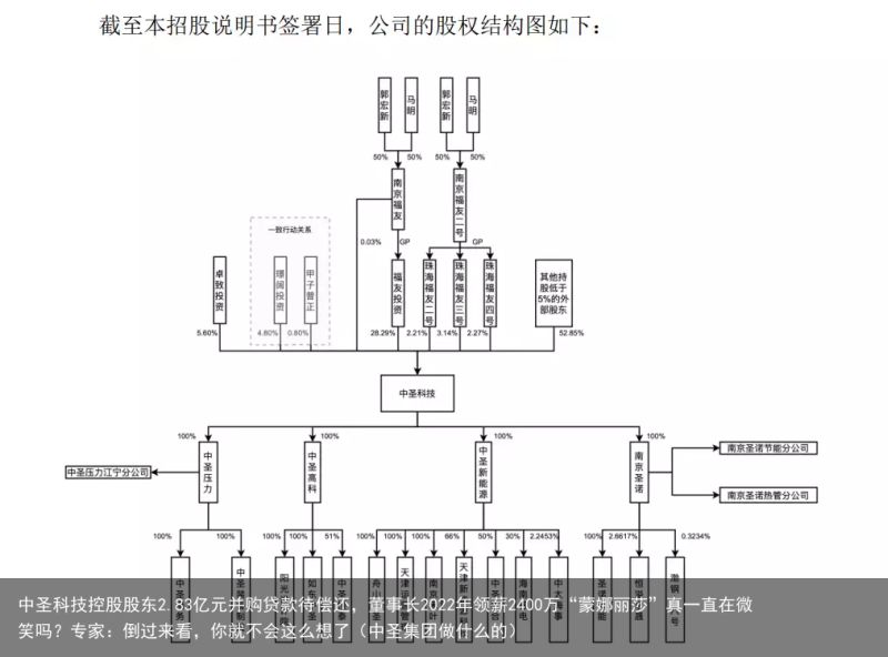 中圣科技控股股东2.83亿元并购贷款待偿还，董事长2022年领薪2400万“蒙娜丽莎”真一直在微笑吗？专家：倒过来看，你就不会这么想了（中圣集团做什么的）