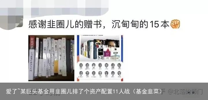 爱了~某巨头基金用韭圈儿排了个资产配置11人战（基金韭菜）