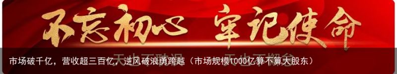 市场破千亿，营收超三百亿，逆风破浪勇跨越（市场规模1000亿算不算大股东）