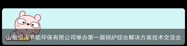 山东恒涛节能环保有限公司举办第一届锅炉综合解决方案技术交流会