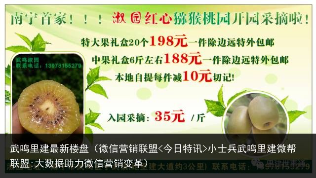 武鸣里建最新楼盘（微信营销联盟<今日特讯>小士兵武鸣里建微帮联盟:大数据助力微信营销变革）