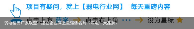 弱电精品厂家联盟，建立企业网上最强势名片（弱电十大品牌）