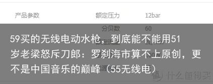 59买的无线电动水枪，到底能不能用51岁老梁怒斥刀郎：罗刹海市算不上原创，更不是